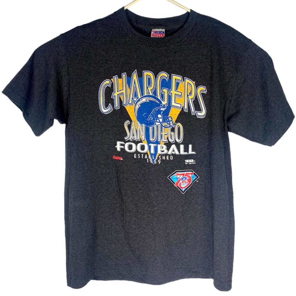 COPY - Vintage Trench Ultra 1995 San Diego Chargers Striped T Shirt Size XL Foo…